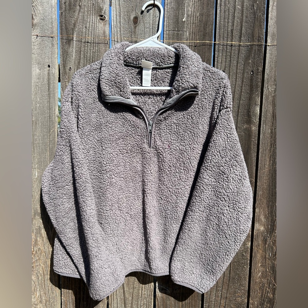 H&M Charcoal Fleece Zip-Up Jacket